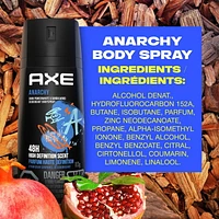 AXE Deodorant Body Spray Anarchy Male antibacterial odour protection 113 GR, 113 g Deodorant Body Spray