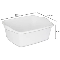 Sterilite 11.4 Liter White Dishpan, 11.4 Liter