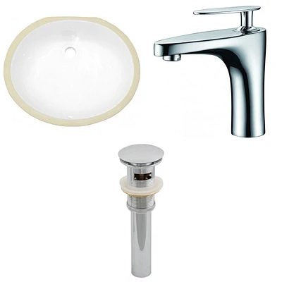 19.5-in. W CUPC Oval Bathroom Undermount Sink Set In White