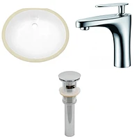 19.5-in. W CUPC Oval Bathroom Undermount Sink Set In White