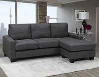 Noah Sectional with Reversible Chair, Grey