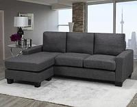 Noah Sectional with Reversible Chair, Grey