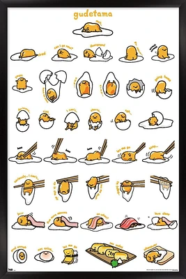 Gudetama - Grid Wall Poster, 14.725" x 22.375" Framed