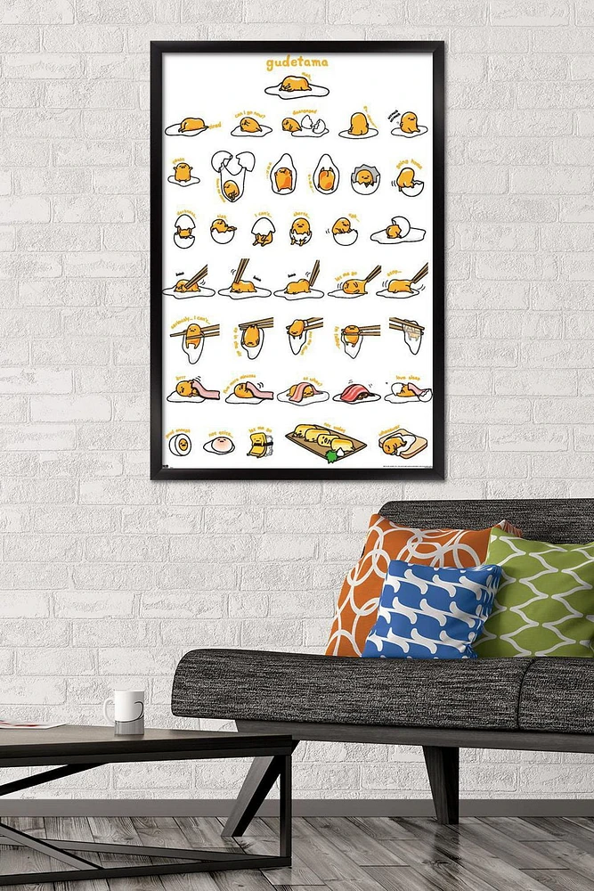 Gudetama - Grid Wall Poster, 14.725" x 22.375" Framed