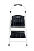 COSCO 1 Step Non-Folding Steel Step Stool with 7ft 3in Max Reach (Platinum & Black color, Steel), Step Stools