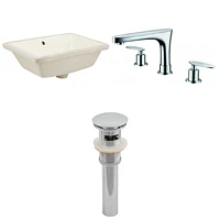 18.25-in. W CUPC Rectangle Bathroom Undermount Sink Set In Biscuit