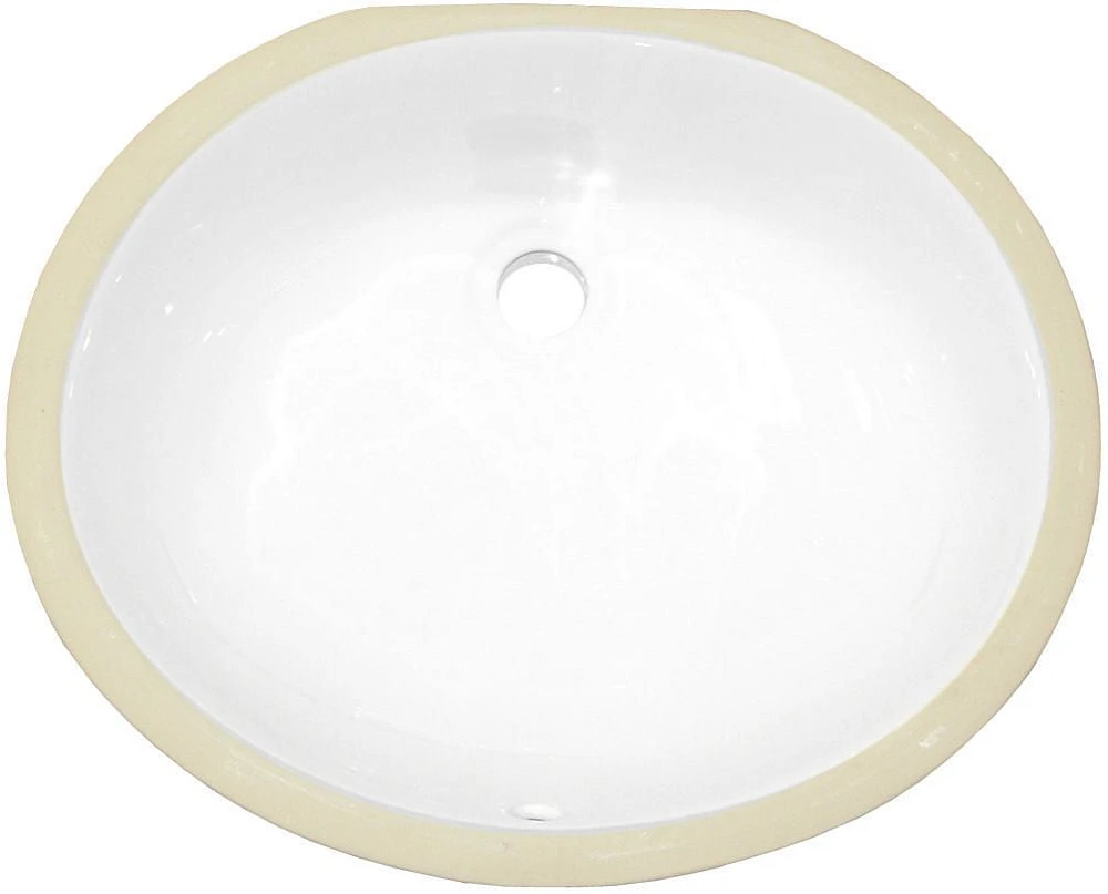 19.5-in. W Oval Bathroom Undermount Sink Set In White - Chrome Hardware - Overflow Drain Incl. AI-12803