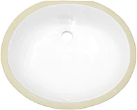 19.5-in. W Oval Bathroom Undermount Sink Set In White - Chrome Hardware - Overflow Drain Incl. AI-12803