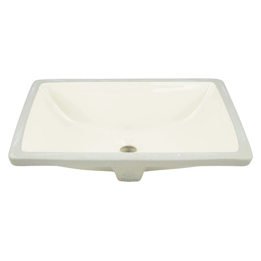 18.25-in. W CUPC Rectangle Bathroom Undermount Sink Set In Biscuit