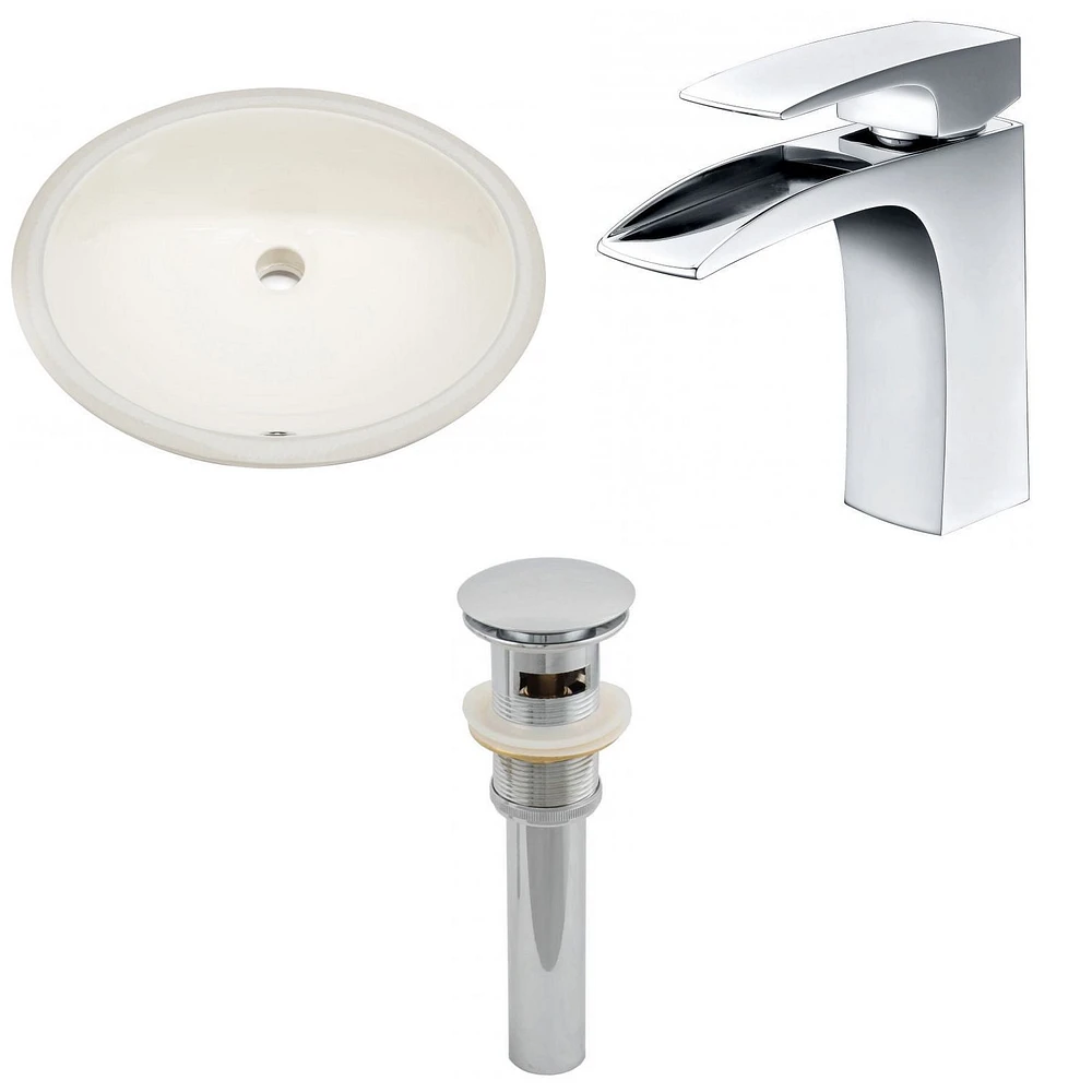 in. W CUPC Oval Bathroom Undermount Sink Set In Biscuit