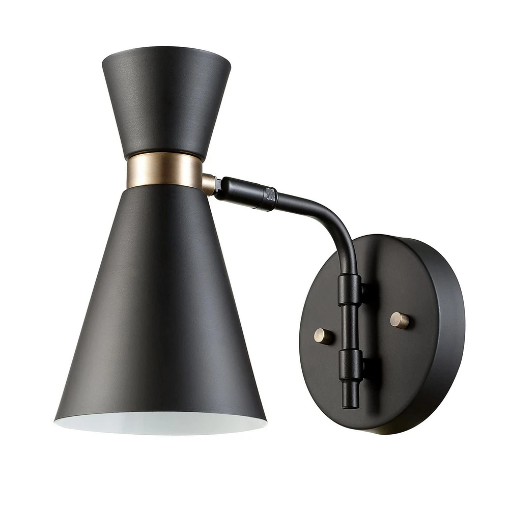 Belmont 1-Light Black and Gold Wall Sconce