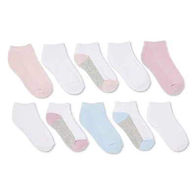 George Girls' Low-Cut Socks 10-Pack Sizes 11/2-3/6