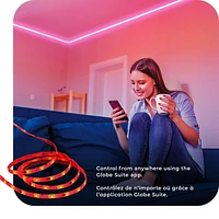 Wi-Fi Smart 5M/16.4 ft. Multicolor Changing RGB LED Plug-In Strip Light, No Hub Required, Voice Activated<br>