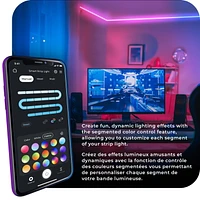 Wi-Fi Smart 5M/16.4 ft. Multicolor Changing RGB LED Plug-In Strip Light, No Hub Required, Voice Activated<br>