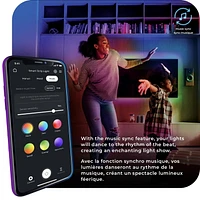 Wi-Fi Smart 5M/16.4 ft. Multicolor Changing RGB LED Plug-In Strip Light, No Hub Required, Voice Activated<br>