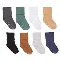 George Baby Boys' Crew Socks 8-Pack, Sizes 0/3-2/5