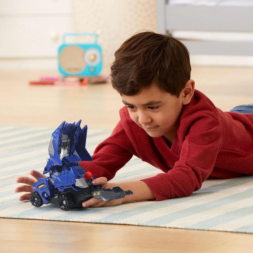 VTech Switch & Go Triceratops Bulldozer Transforming Dinosaur to Vehicle Toy - English Version