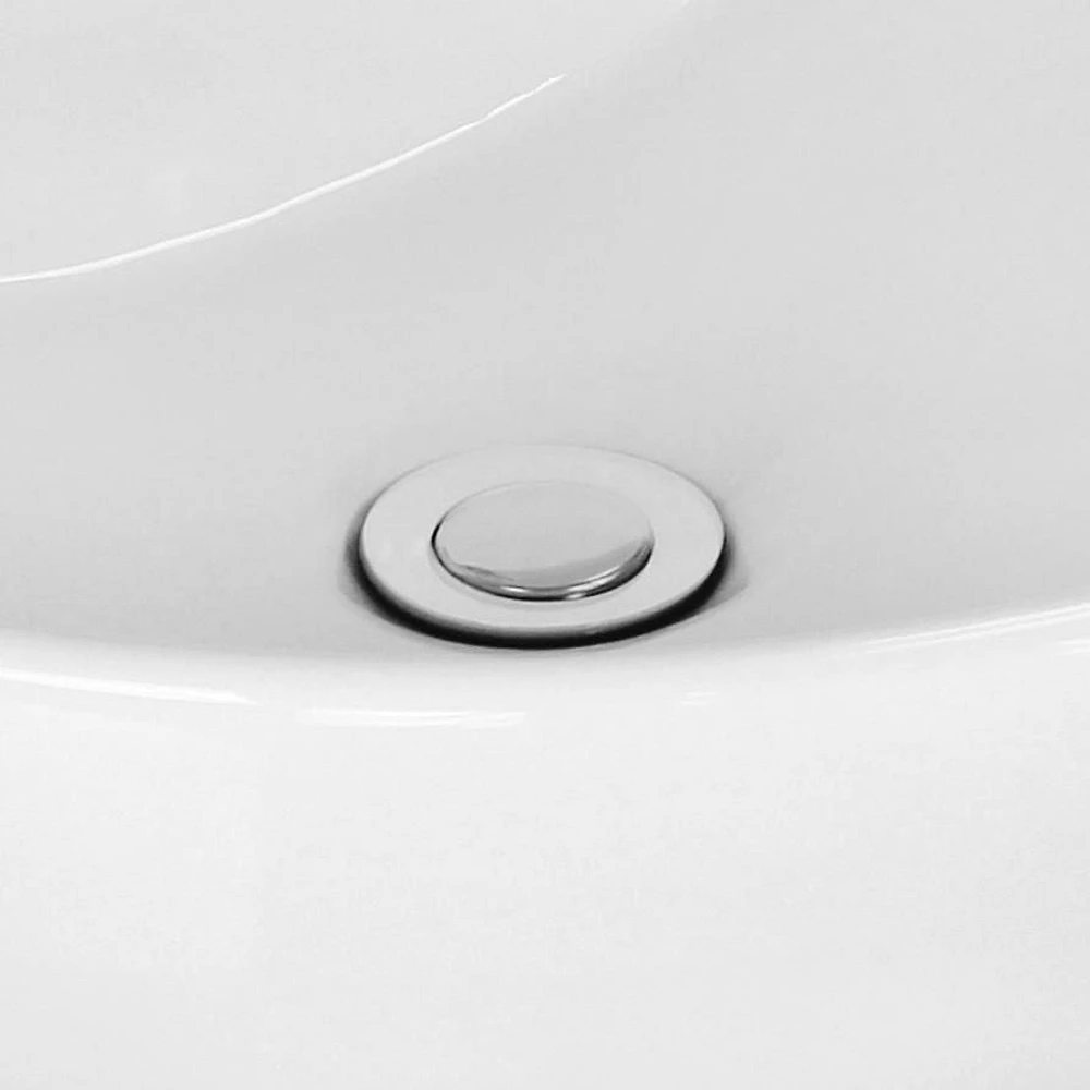 16.5-in. W Round Bathroom Undermount Sink Set In White - Chrome Hardware - Overflow Drain Incl. AI-12809