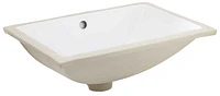 in. W CUPC Rectangle Bathroom Undermount Sink Set In White - Chrome Hardware