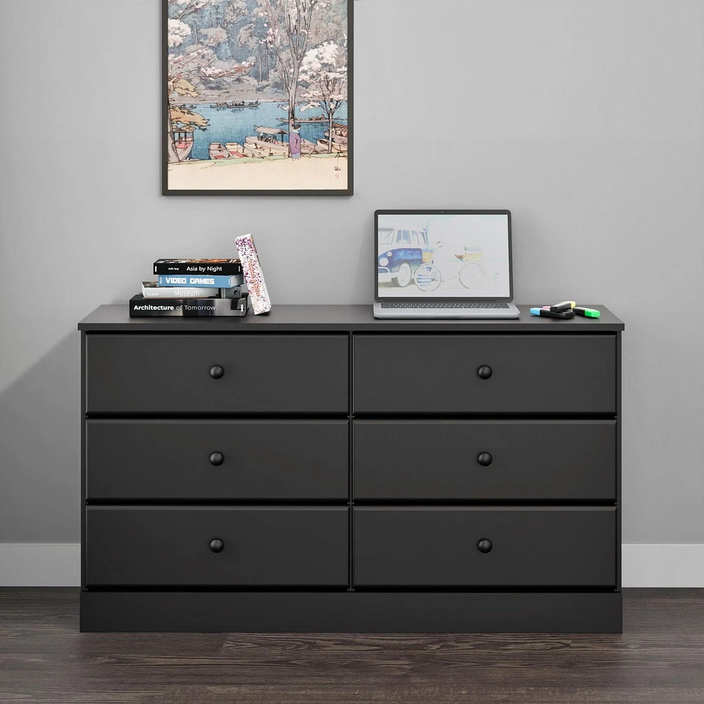 Prepac Astrid Black 6-Drawer Dresser