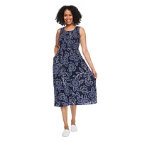Robe sans manches à smocks Iyla pour femmes Tailles P-TTG