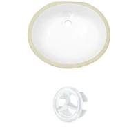 19.5-in. W Oval Bathroom Undermount Sink Set In White - White Hardware AI-20391