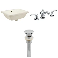 18.25-in. W CUPC Rectangle Bathroom Undermount Sink Set In Biscuit - Chrome Hardware - Overflow Drain Incl. AI-12993