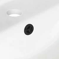 18.25-in. W CSA Oval Bathroom Undermount Sink Set In White - Black Hardware AI-20510