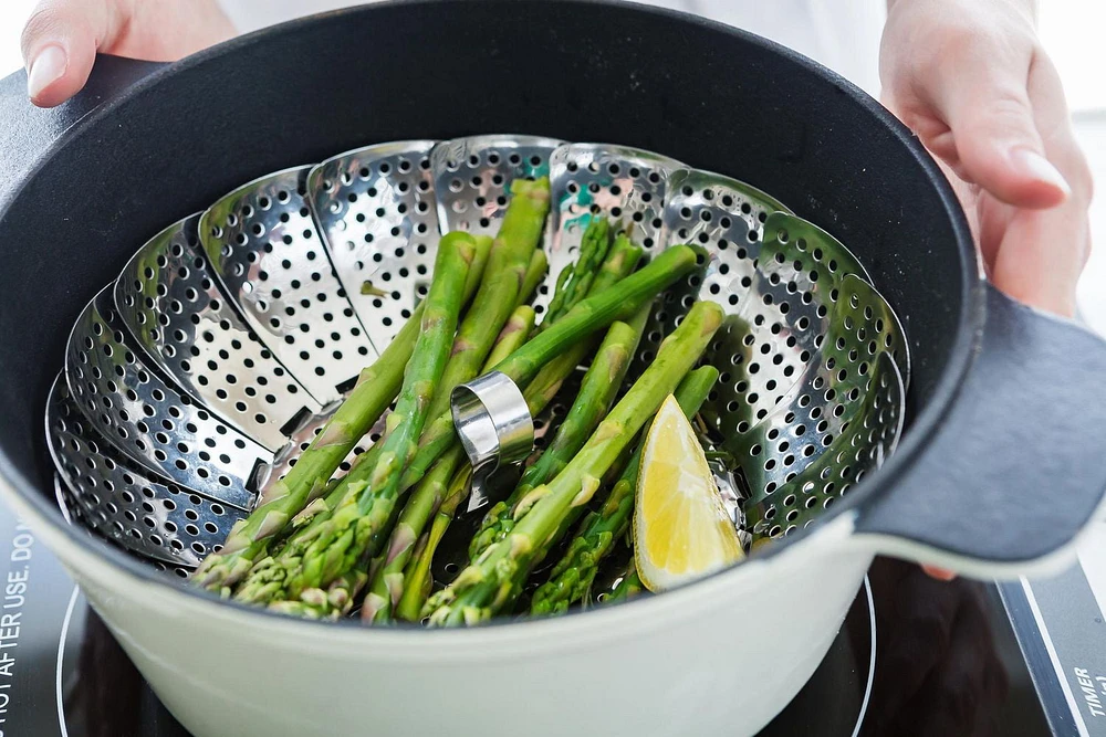 MAINSTAYS™ Steamer Basket, Stainless Steel, Collapsible Design Fully Expands, Easy to Assemble, Steamer basket dishwasher safe