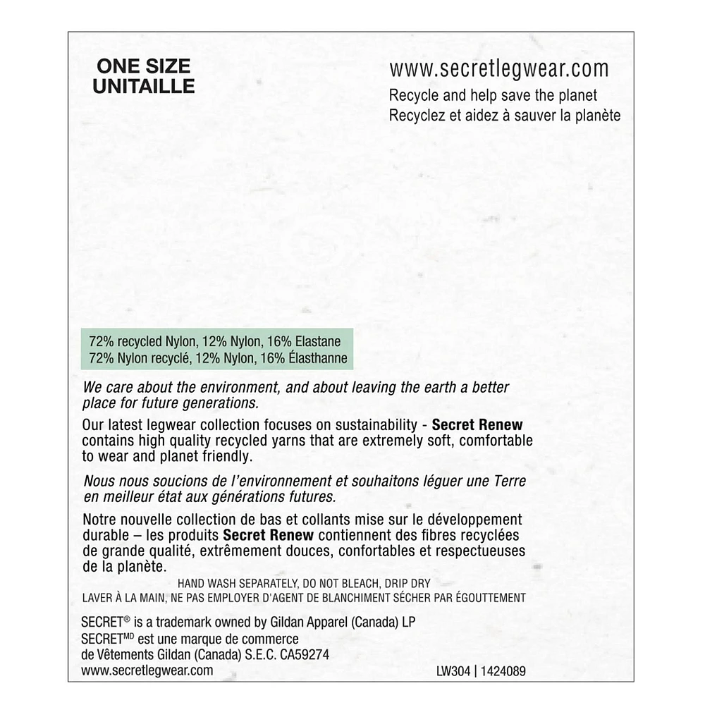 Secret® Renouveau Bas aux Genoux 1pk