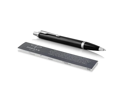 Parker IM Ballpoint Pen, Black Lacquer Chrome Trim with Medium Point, Black, Gift Box