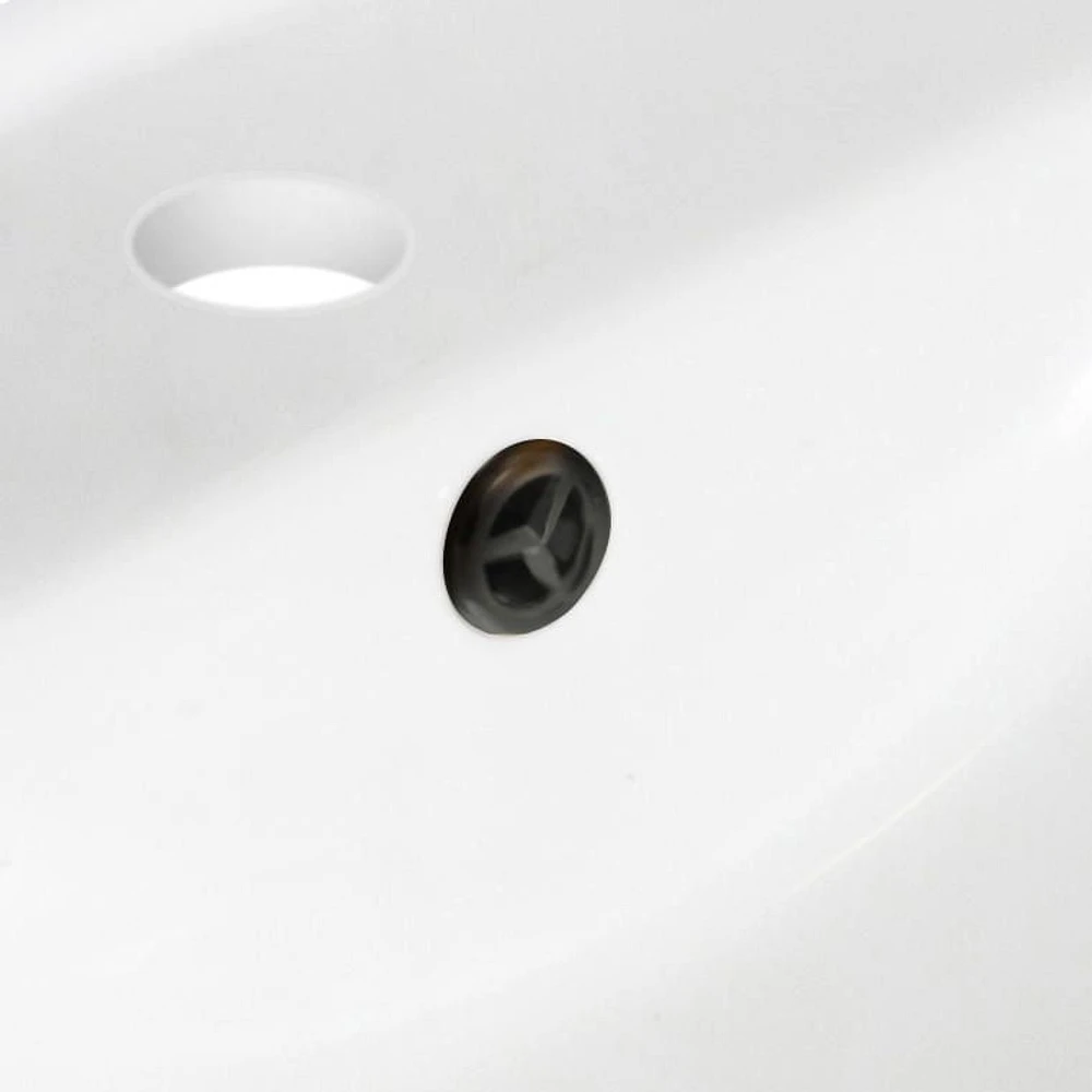 19.75-in. W Oval Bathroom Undermount Sink Set In Biscuit - Oil Rubbed Bronze Hardware AI-20404