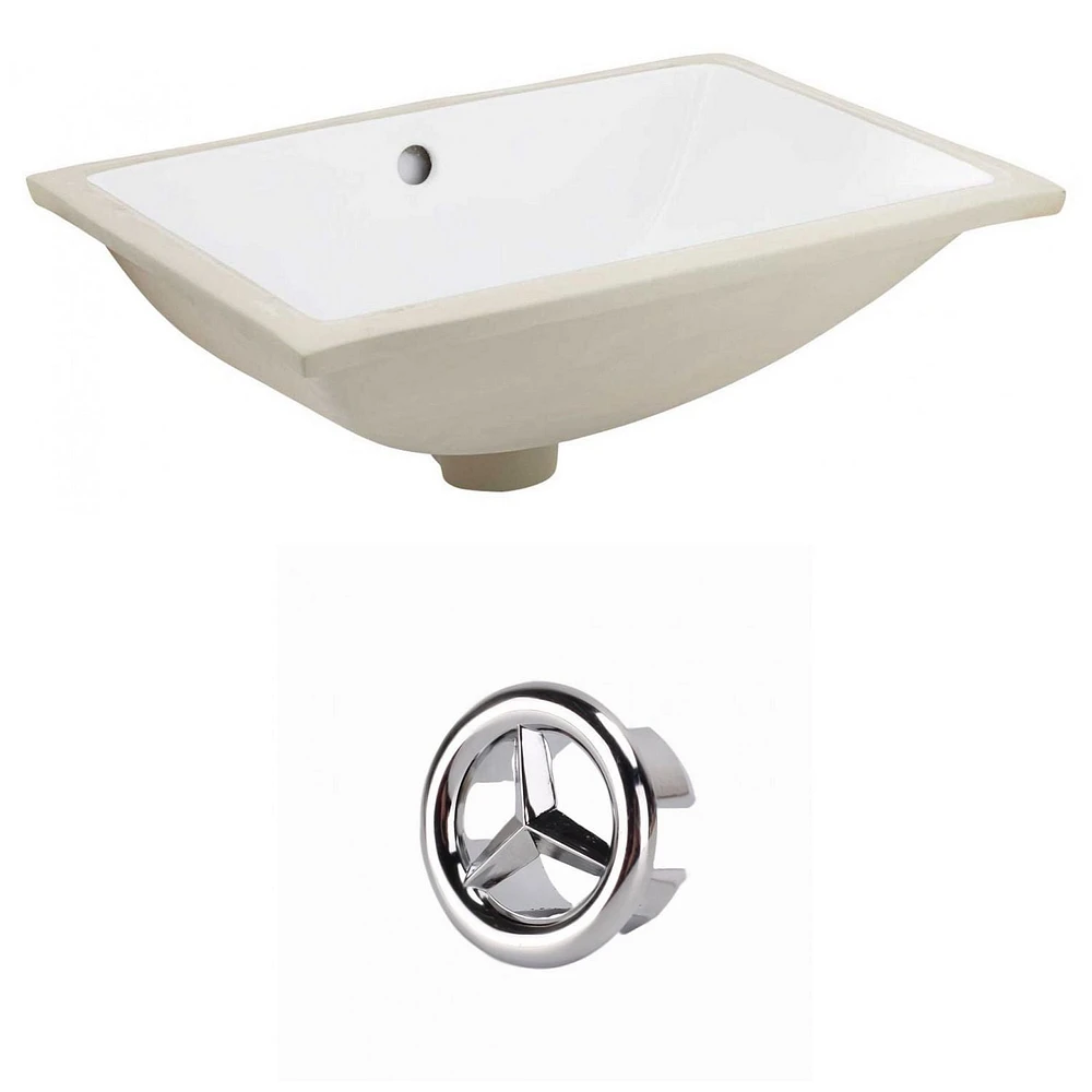 20.75-in. W Rectangle Bathroom Undermount Sink Set In White