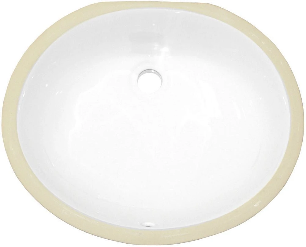 19.5-in. W CUPC Oval Bathroom Undermount Sink Set In White - White Hardware - Overflow Drain Incl. AI-20383