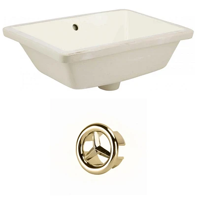 18.25-in. W Rectangle Bathroom Undermount Sink Set In Biscuit