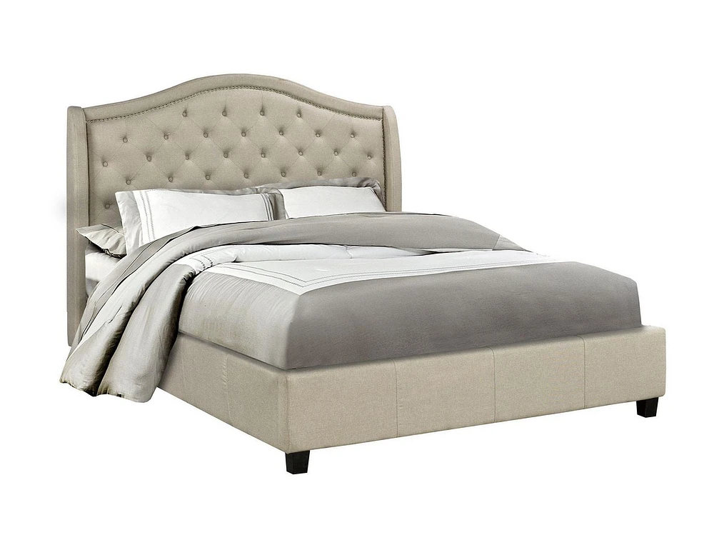 Gabriel King Platform Bed, Beige