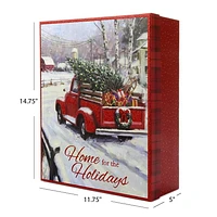 Holiday Time Christmas Jumbo Rectangle Gift Box, Truck, Red, Christmas Jumbo Rectangle Box, Truck