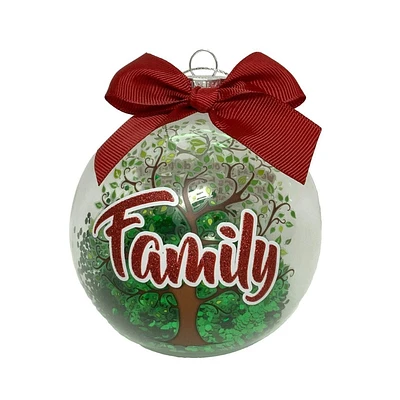 Holiday Time "Family Tree" Collectible Glass Ball Ornament