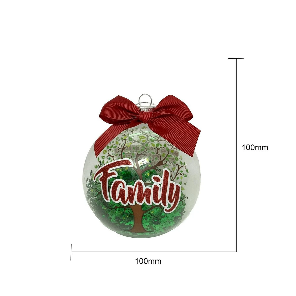 Holiday Time "Family Tree" Collectible Glass Ball Ornament