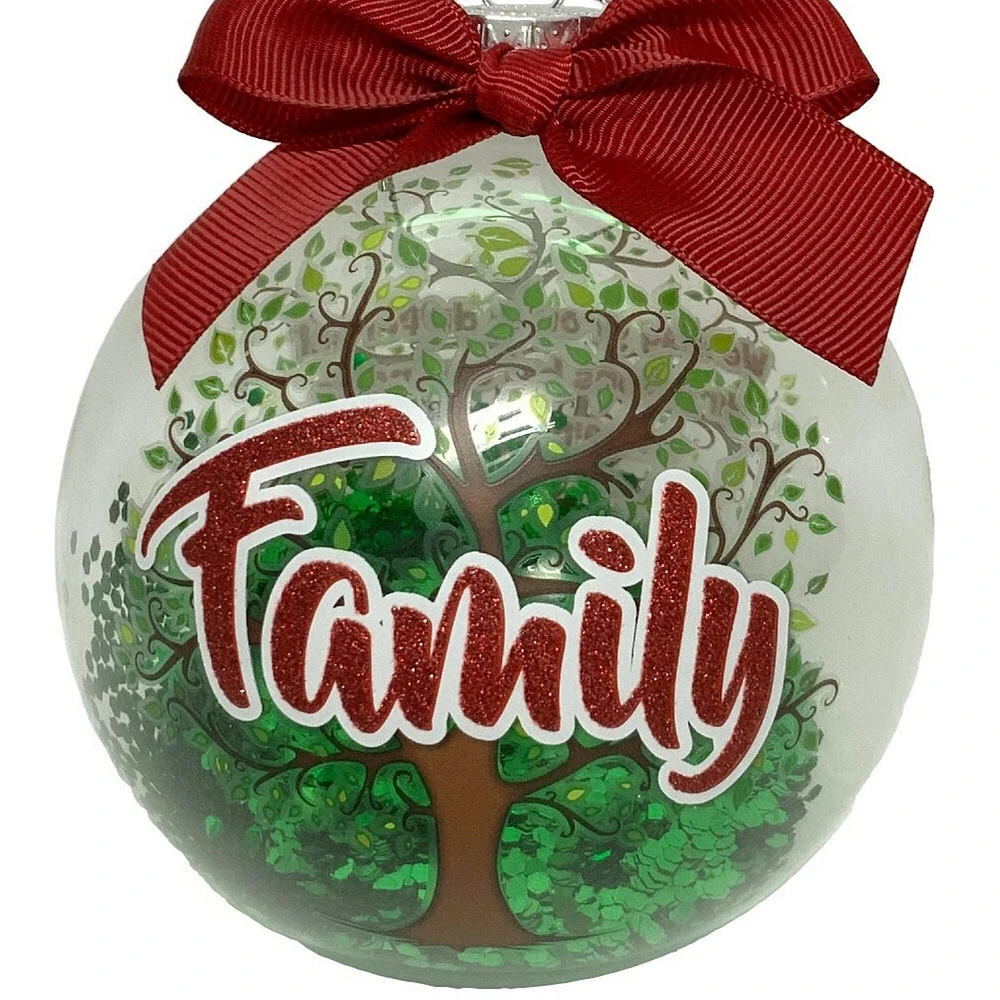 Holiday Time "Family Tree" Collectible Glass Ball Ornament