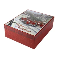 Holiday Time Christmas Jumbo Rectangle Gift Box, Truck, Red, Christmas Jumbo Rectangle Box, Truck