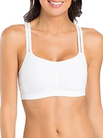 Fruit of the Loom Soutien-gorge de sport en coton à bretelles spaghetti pour femme, lot 3 Tailles 34, 36, 38, 40