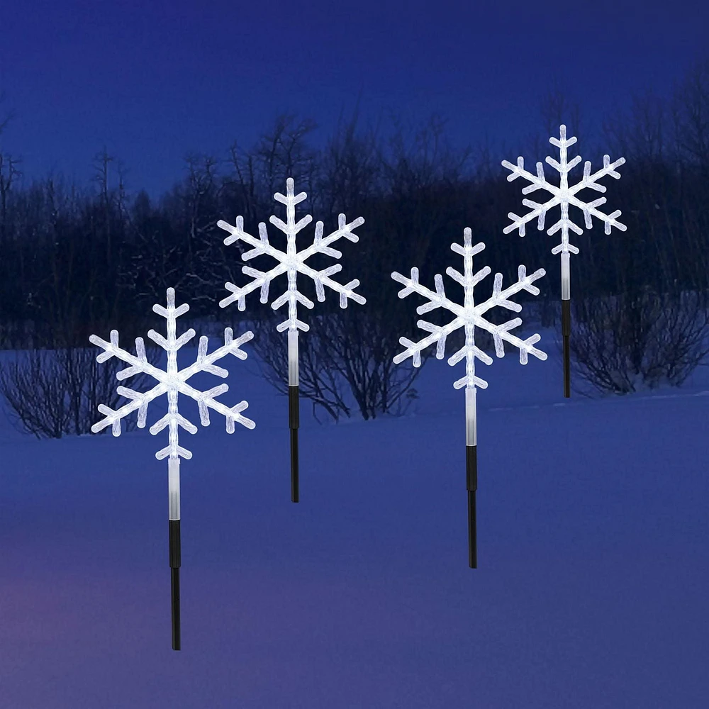 Holiday Time Set of 4 Dual Usage Snowflake Motion Lights