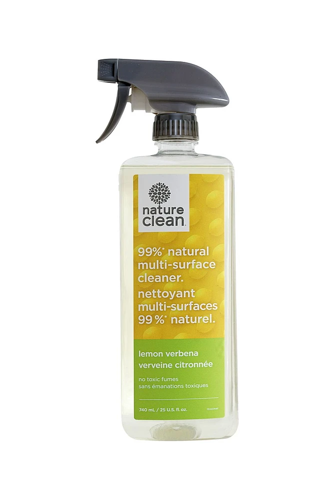 Nature Clean Multi-Surface Cleaner Spray Lemon Verbena 740ml, NC Surface Spray Lemon