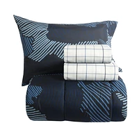 4-Piece Twin Bedding Set, Blue Geo