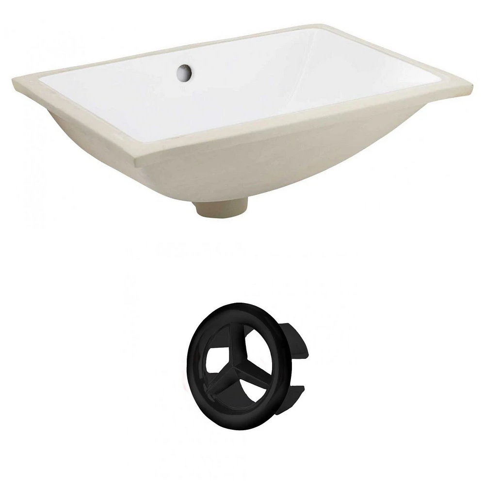 18.25-in. W CUPC Rectangle Bathroom Undermount Sink Set In White