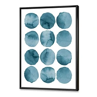 Designart Aquamarine Circles Blue Geometric Elements FLOAT FRAME WALL ART