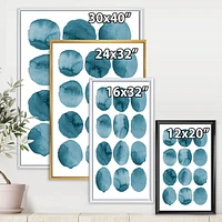 Designart Aquamarine Circles Blue Geometric Elements FLOAT FRAME WALL ART