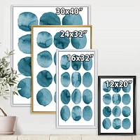 Designart Aquamarine Circles Blue Geometric Elements FLOAT FRAME WALL ART