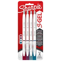 Sharpie S-Gel Pens, Fashion Barrel Gel Pens, Pearl White Body, Medium (0.7mm) Point,  Bold Jewel Colour Assortment, 4 Count, S-Gel